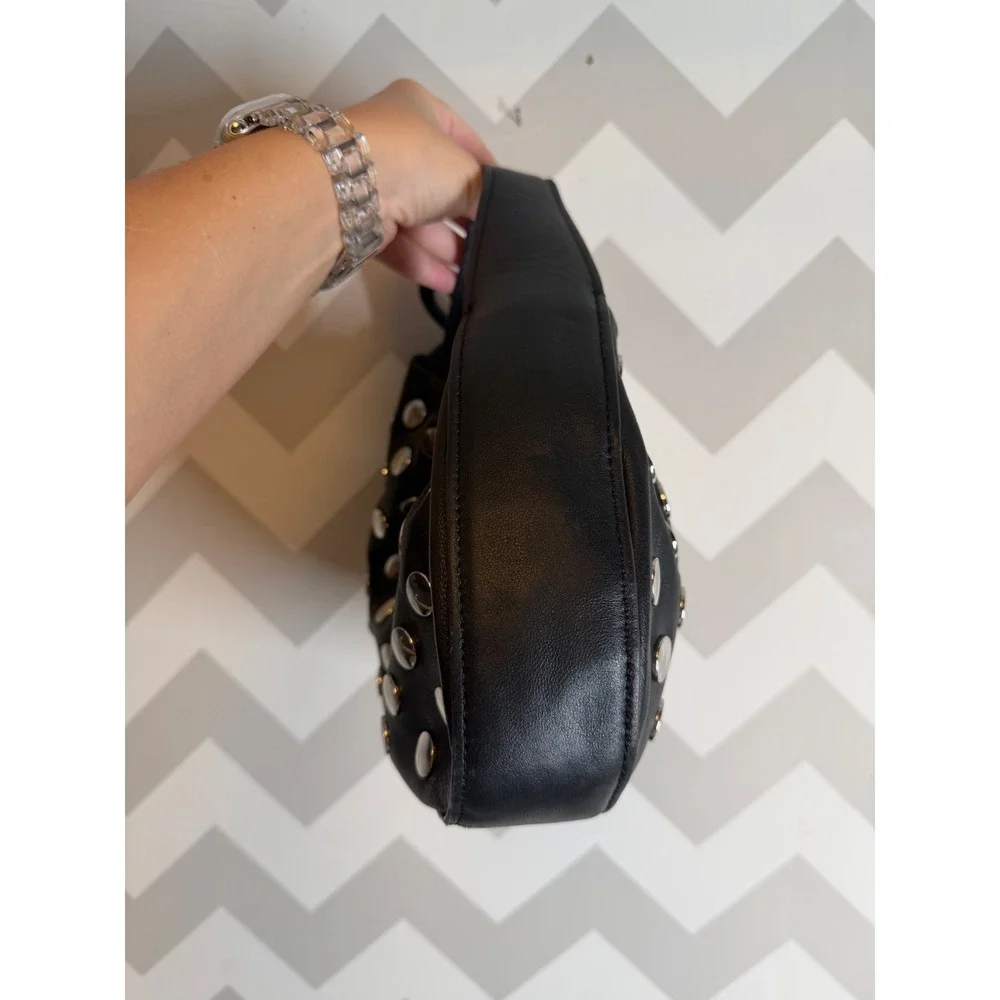 3.1 Phillip Lim Black Leather Studded Origami Mini Bag Hobo Handbag